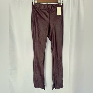 Burgundy faux leather pants!